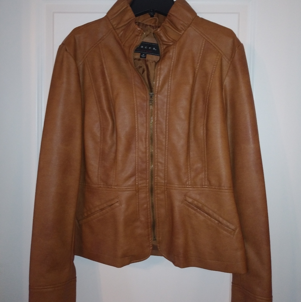 Giacca Faux Leather Brown Jacket M